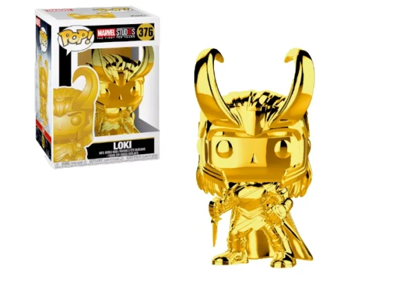 Funko Pop Loki Gold Chrome Marvel Studios First Ten Years Vinyl Figure #376 New